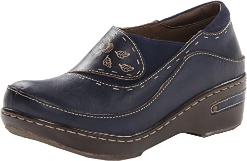 Image of Spring Step L'artiste Burbank Leather Clogs for Women | Designer Hand-Painted Slip-On Shoes | Ladies Casual Platform Clog