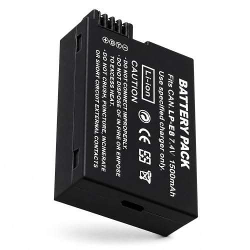 Image of Simpex LP-E8 Rechargeable Camera Battery 1500mAh Lithium-ion Replacement Battery Compatible with Canon EOS 600D, EOS 650D & EOS 700D DSLR Cameras(Black)