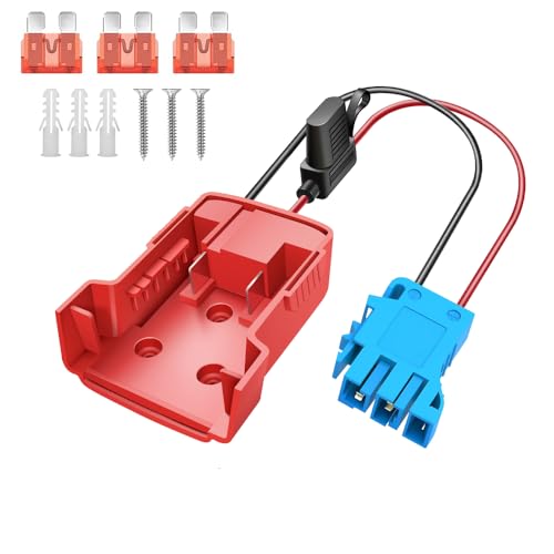 Battery Adapter 18V for Power Wheels Adapter Compatible with Milwaukee Battery with Wire Harness Connector Compatible with Peg-Perego Children Ride-on Car, 12AWG Wire with 40A Fuse