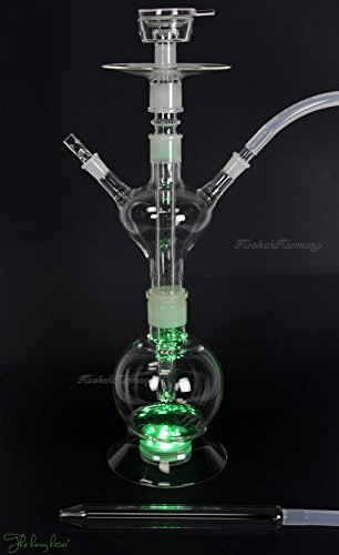 The Heavy Hitter Master Voltage LED Light Edition All Glass on Glass Shisha American Hookah Shisha with Travel Case