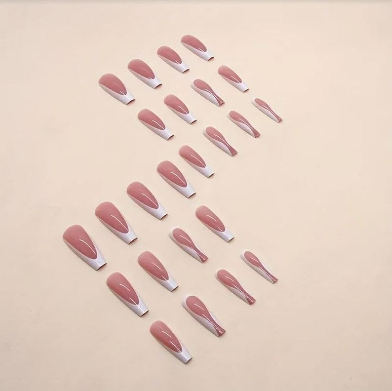 Image of Fashionharbour 24 Reusable Artificial Fake Nail Set| Lightweight & Long Lasting| Easy To Use| Quick Fix For Festivals & Special Occasions (w1163)