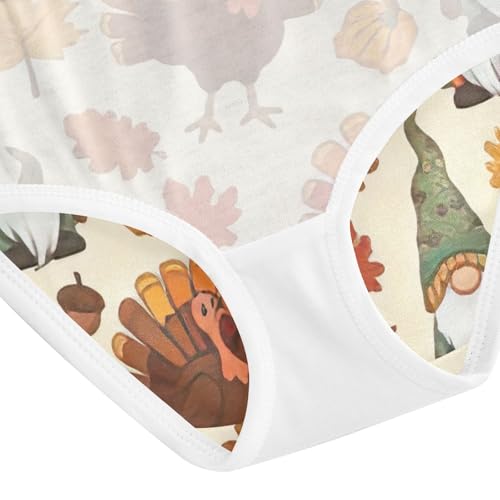 Cute Turkey Pumpkin Girls Panties, Toddler Girl Briefs, Girls Cotton Underwear, 2–8 Years4