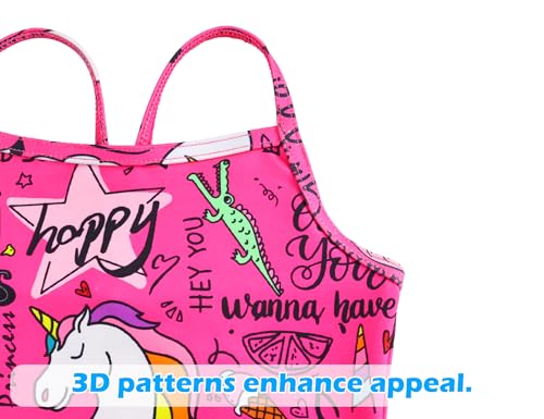 Image of Snowheart Girls Swimsuit One-Piece Bathing Suits Multicolor Kids Sport Summer Beach Swimwear for 2-12 Years Old