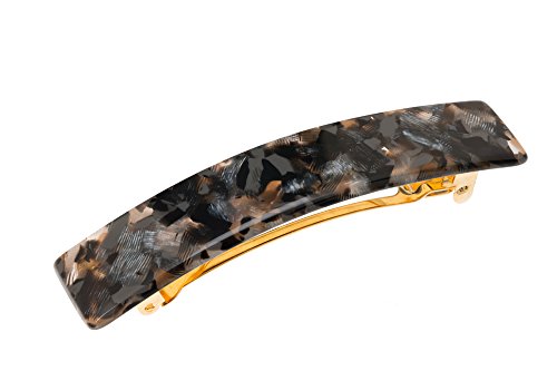 France Luxe Classic Rectangle Barrette - Pavlova Black