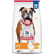 Hills Science Diet Adult 1-6 Light Dry Dog Food, Chicken Meal & Barley, 15 lb. Bag