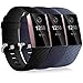 Dirrelo 3 Pack Compatible con Fitbit Charge 3/Fitbit Charge 4/Charge 3 SE Correa para Mujeres Hombres, Pulsera Deportiva de Repuesto Ajustable de Silicona Suave para, Nero+BLU+BLU Grigio S