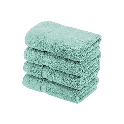 Superior Solid Egyptian Cotton Hand Towel Set, 20" X 30", 800 Gsm, 4-Pieces, Sea Foam #TOP15