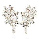 VANGETIMI Vintage Clear Rhinestone Statement Earrings Fashion Bling Colorful Crystal Cluster Drop Dangle Earrings for Women Party Prom