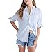 Aeropostale Women's Stripe Relaxed Button Down Shirt, English Manor, XX-Large