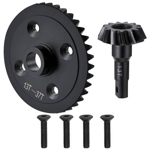 LSG Steel Front Rear Differential Gear 13T 37T Steel Diff Gear Set for 1/10 RC Crawler Tra-xxas E-Revo Upgrade Part