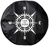 Life is Good Tire Cover, LIG Compass Night Black, 28'
