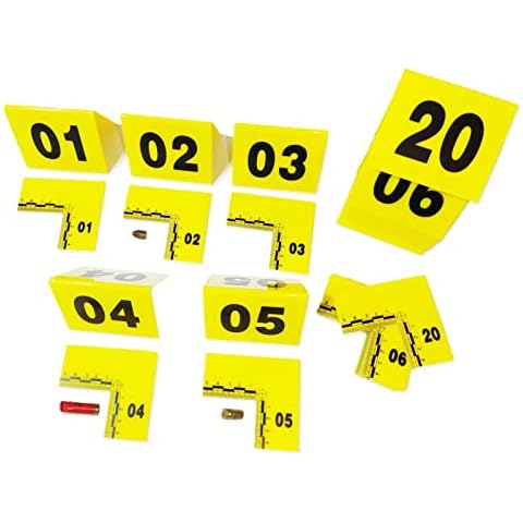 Evidence Markers Crime Scene Markers Tents Number ID Tents 1-20 (40pcs) - Party Decoration (2 in 1 Cut Out Type) Cover