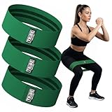 Tribe Lifting Resistance Bands for Working Out - 3 Pack Fabric Workout Bands for Women and Men - Booty Bands for Legs and Glute - Non Slip Exercise Bands Set for Squat Hip Thigh (Green)