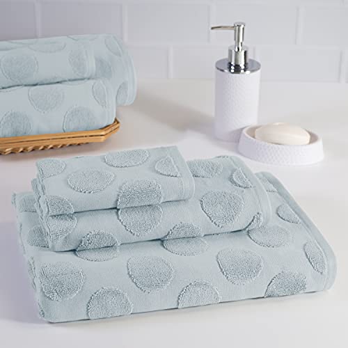 Adi Sapphire Resort Textured Terry Circles 6 Piece Bath Towel Set In Light Blue #TOP1