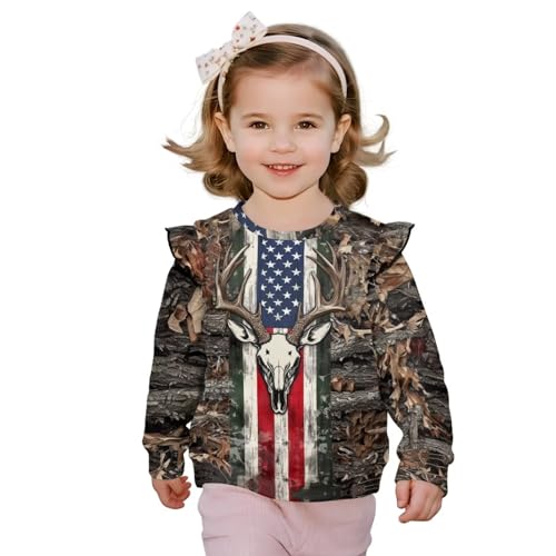 Sweatshirts for Toddler Girls 1-8T Sweatshirts Athletic Pullover Top Comfy Shirt Tee Tops