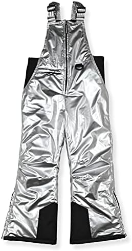 Arctic Quest Unisex Boys and Girls Ski & Snow Bib Overall, Metallic Silver, 7/8
