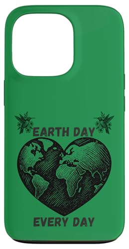 Earth Day Every Day Linocut �~�j�}���X�g �t���[���� �A�[�X�n�[�g �X�}�z�P�[�X iPhone 13 Pro �p