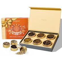 VAHDAM, GLOW - Assorted Tea Gift Set 6 Loose Leaf Tea Tin Caddy Presentation Box | Gluten Free, Non GMO | Tea Gift Set for Women & Men