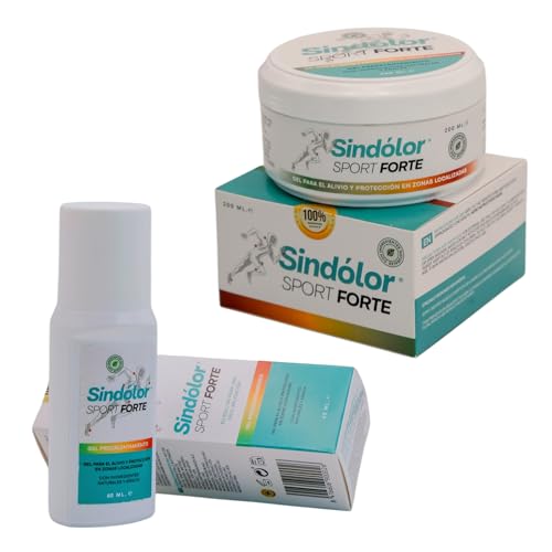 Sindólor Sport Forte Gel Precalentamiento en el Deporte. Producto Desarrollado Con la Colaboración de Deportistas De Élite. Con Ingredientes Naturales y Árnica. Lote Rollon 60 ml + Tarrina 200 ml.
