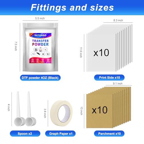 image for DOTUHAO DTF Powder, DTF Transfer Powder, DTF Transfer Film and Powder 