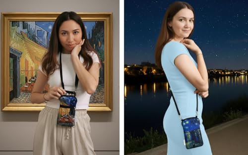 Tainada Crossbody Phone Bag w/Neck Strap (Van Gogh Café Terrace at Night) by Tainada - Used condition - Image 3