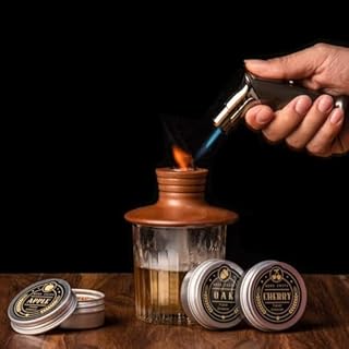 ComboJoy Whiskey Smoker Kit with Torch - 12 Flavors Wood Chips - Cocktail Smoker Infuser Kit, Old Fashioned Drink Smoker Kit, Birthday Bourbon Whiskey Gifts for Men,Dad(NO Butane)