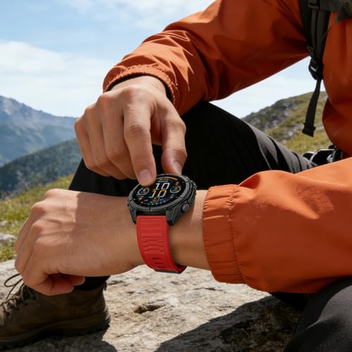 Image of 26mm Quickfit Silicone Watch Bands Compatible with Garmin Fenix 8 Pro /quatix 8 51mm /Fenix 7X /7X Pro /6X /6X Pro /5X /5X Plus /3 HR /Enduro 3 2 /Descent Mk3i 51mm /Mk2i /Tactix 8 /7 pro /epix Pro 51MM