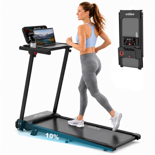 DR.GYMlee 1–12 km/h Cinta de Correr Plegable con Inclinación 0%–10%, 6 en 1, Cinta de Correr silenciosa para casa y Oficina, Pantalla LED Ajustable 95°–105°, área 105×42 cm, Carga 136 kg