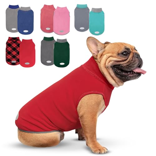Image of cyeollo 2 Pack Fleece Dog Sweater Pullover Lightweight Reflective Jacket