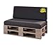 Produktbild sunnypillow Palettenkissen mit abnehmbarem Bezug UV - beständig Outdoor/Indoor Kaltschaum Palettenauflage Palettenpolster Palettensofa Sitzkissen Rückenlehne 2er Set 120 x 80 Anthrazit