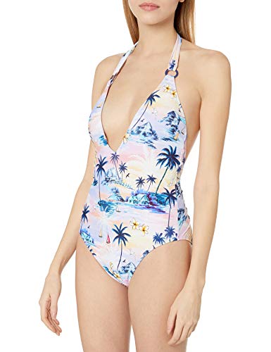 halter plunge one piece swimsuit