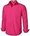 ZEROYAA Men's Regular Fit Dress Shirt Solid Wrinkle-Free Long Sleeve Casual Business Button Up Shirts with Pocket ZSSCL05-Hot Pink Large