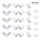 ❤Formas útiles - 10 X L forma 10 X 4 pines conector tira tira kit 10 mm tira LED proporciona una curva perfecta de 90 grados entre dos luces de tira sin la necesidad de soldadura, ideal para rectángulos, cuadrados, secciones de esquina, etc.