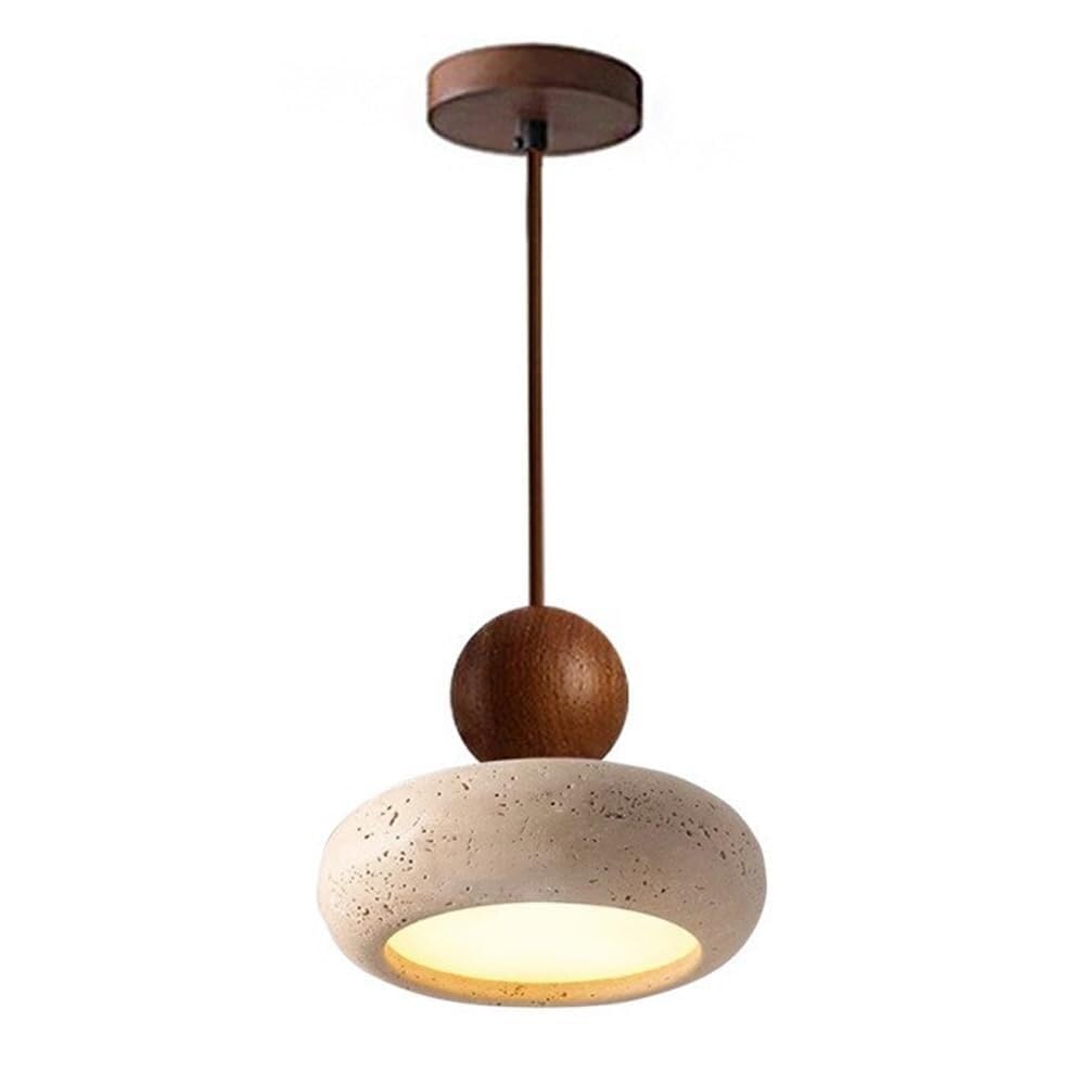 Lámpara colgante de piedra natural amarilla para techos rústicos