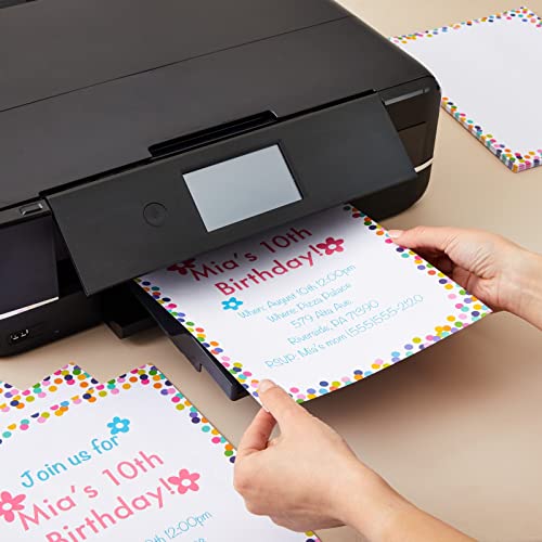 96 Sheets Of Confetti Stationery Paper For Writing Letters, Invitations With Decorative Border (8.5 X 11 In) #TOP1