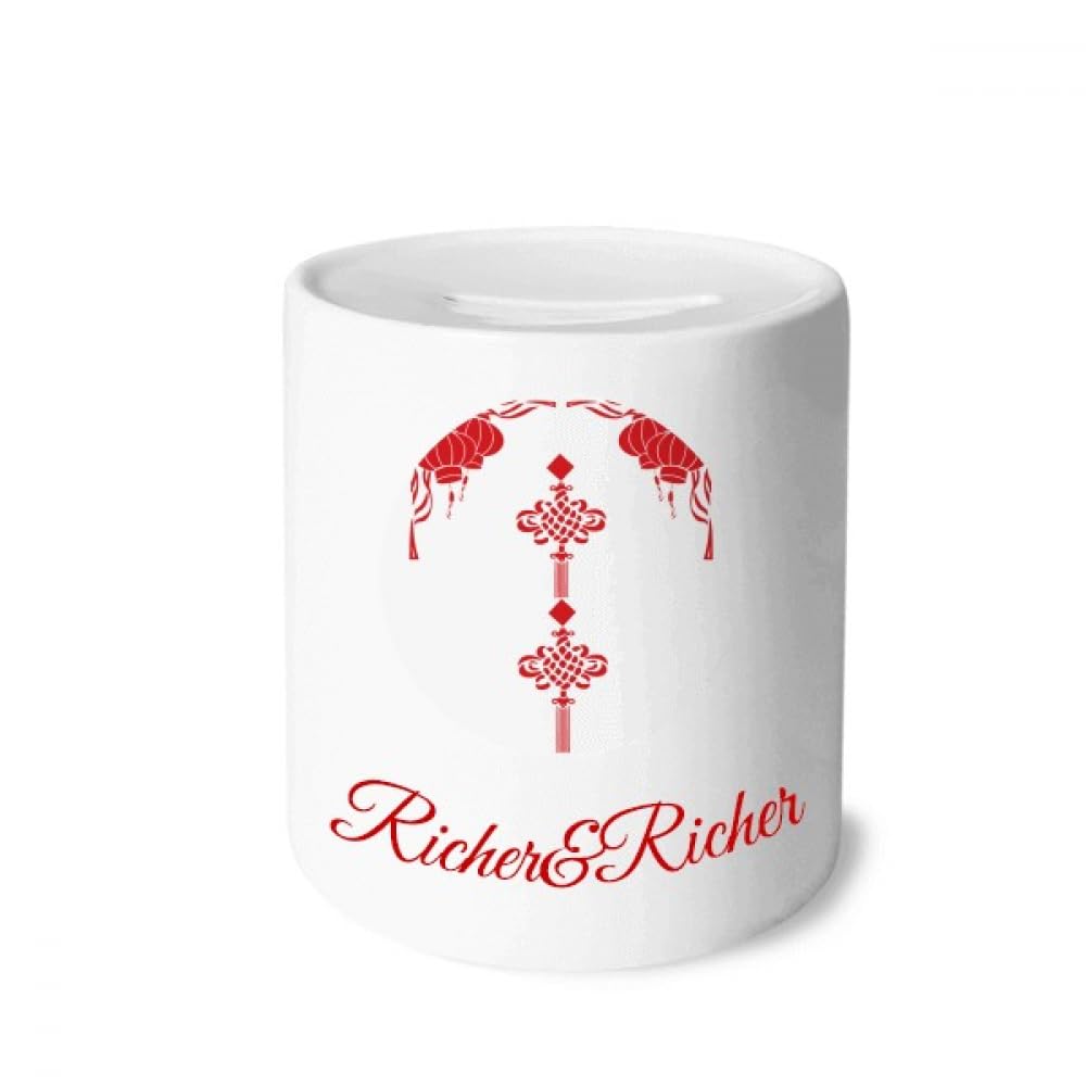 Tirelire rouge avec nœud chinois pour attirer la richesse et décorer la maison