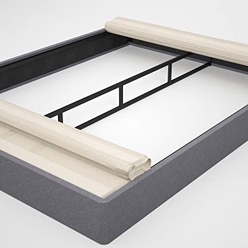 Zinus Upholstered Metal And Wood Box Spring / 7.5 Inch Mattress Foundation / Easy Assembly / Fabric Paneled Design, Queen #TOP3