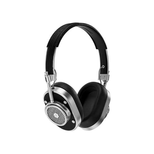 MASTER & DYNAMIC MH40 Over-Ear Wireless Headphones Gen II, Silver Metal/Black Leather