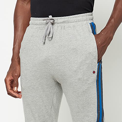 Image of sporto Anthra Melange Modern Slim Fit Track Pants for Men with Zippered Pockets