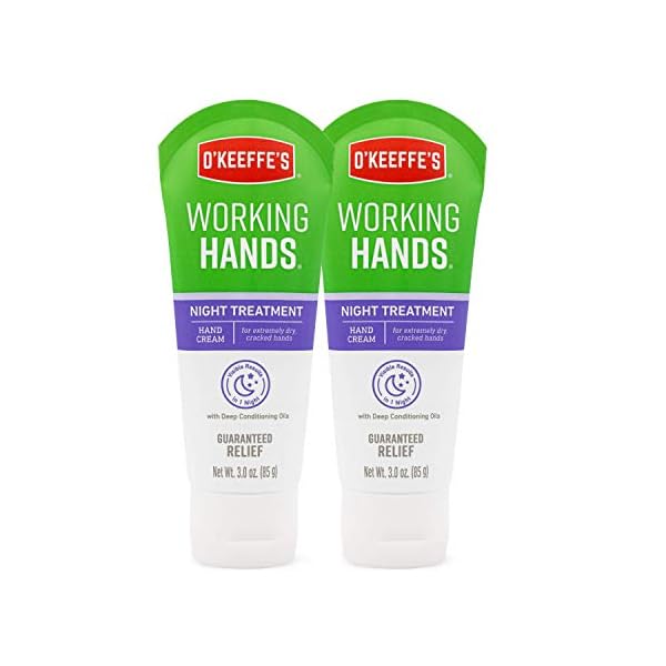 OKeeffes-102965-Night-Treatment-Hand-Cream-2-Pack-White-2-Count O'Keeffe's Working Hands Night Treatment Hand Cream; 3 oz Tube; (Pack of 2)