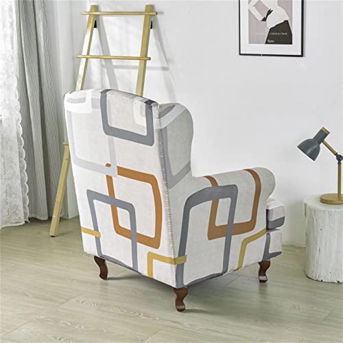 Gostady Wing Chair Slipcovers 2-Piece Stretch Wingback Chair Covers Sofa Wingback Armchair Slipcovers Non-Slip Furniture Protector Slipcover With Elastic Bottom For Wingback Chairs Living Room Bedroom #TOP7