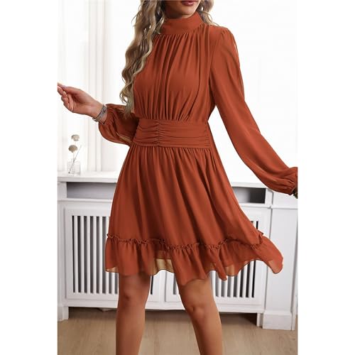 Robe courte décontractée à volants pour sublimer et marquer la taille