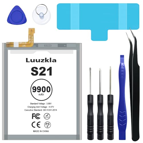 Luuzkla 9900mAh Battery Compatible with Galaxy S21 (New Upgrade), Super Capacity Replacement Battery Compatible with Galaxy S21 SM-G991U1 SM-G991F EB-BG991ABY with Ful Kits