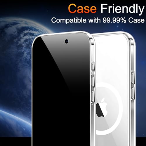 TZGZT Privacy Screen Protector for iPhone 17, Tempered Glass, Case Friendly | 3 Pack, 9H+ Military Grade Shatterproof, Anti-Scratch, HD, Easy Installation, Bubble Free, Dynamic Island Compatible - image 7