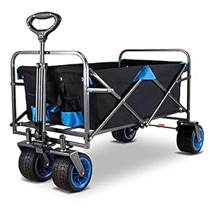 Garden Trolley Opvouwbare Opbergwagen, Outdoor Draagbare Roltrolley Voor Tuin/Strand/Camping, Kan Een Metalen Frame Van…