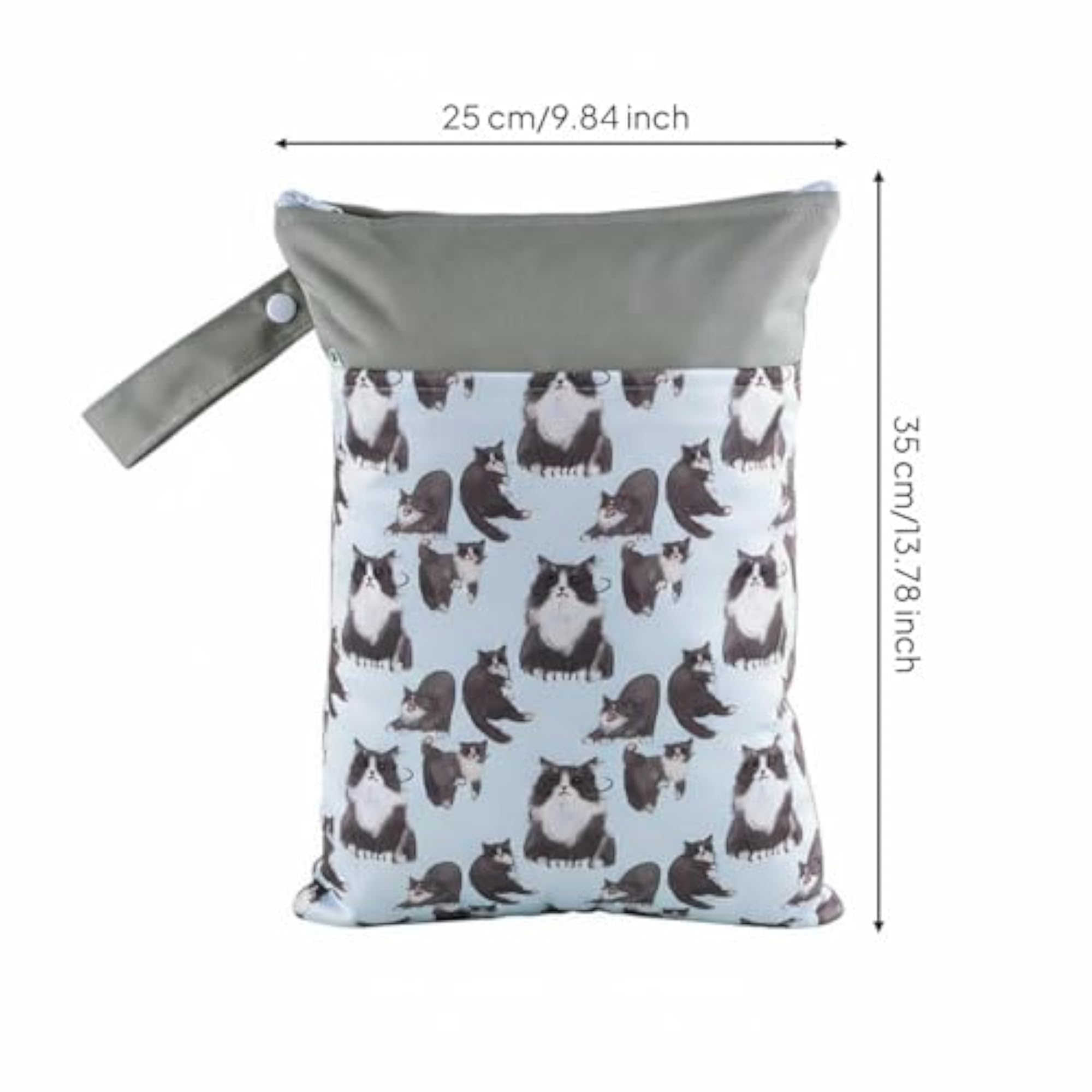 Reusable Wet Dry Bag, Leak-Resistant Diaper Pouch, Double Pocket