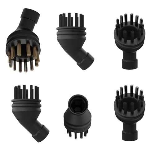 Image of Vykyntow 6-Pack Nylon & Brass Steam Brush Set Compatible With Wagner 905e, Wagner 925e, pozoera HY-307, SteamFusion WHL-622, KISSDA EM-309 Steam Cleaners