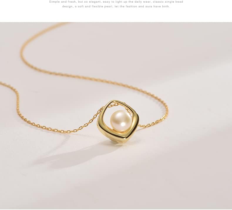 NONNYL Freshwater Cultured White Real Pearl Pendant Necklaces for Women, Christmas Gifts for Wife Mom Girlfriend, Anniversary Birthday Fine Jewelry Gifts for Her