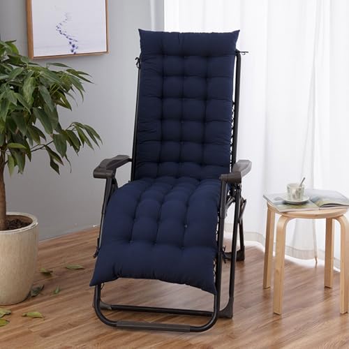 Cojín para Tumbona de Exterior 48 x 155 x 8 cm. Este cojín reclinable es más Largo y Grueso, de algodón PP, Mullido y cómodo. Cuenta con Correas Laterales Que evitan Que se d