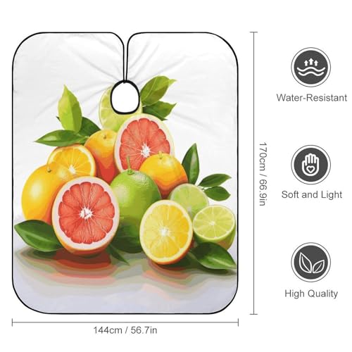 Capa para corte de cabello con frutas cítricas ajustable miniatura 2